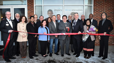 Inspira officials, physicians, board members and Mayor Randall Teague of Haddo n Township cut the ribbon at the ceremonial opening 