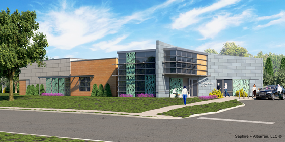 Exterior rendering of the Radiation Oncology Center