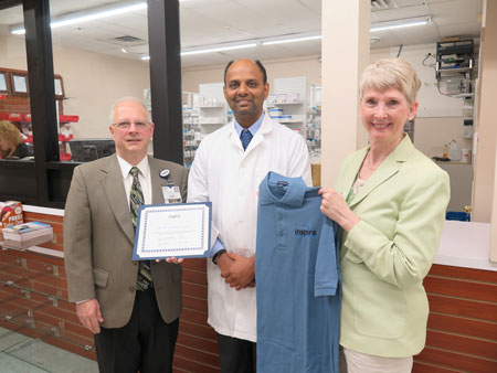 Arvind Pakanati, R.PH. pharmacist at Elmer Pharmacy honored by Inspira Health Network 