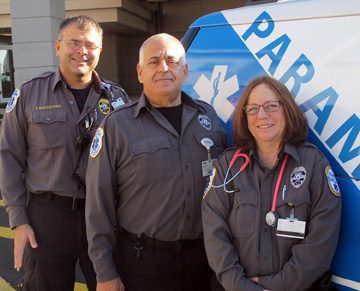 Inspira paramedics Todd Rapczynski, George Petit and Debbie Rizzo