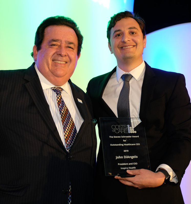 Inspira CEO John DiAngelo accepting Outstanding Healthcare CEO award