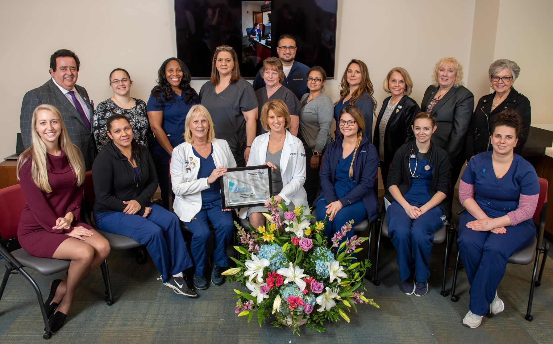 Inspira Vinelands Medical Acute Care Unit receving the PRISM Award