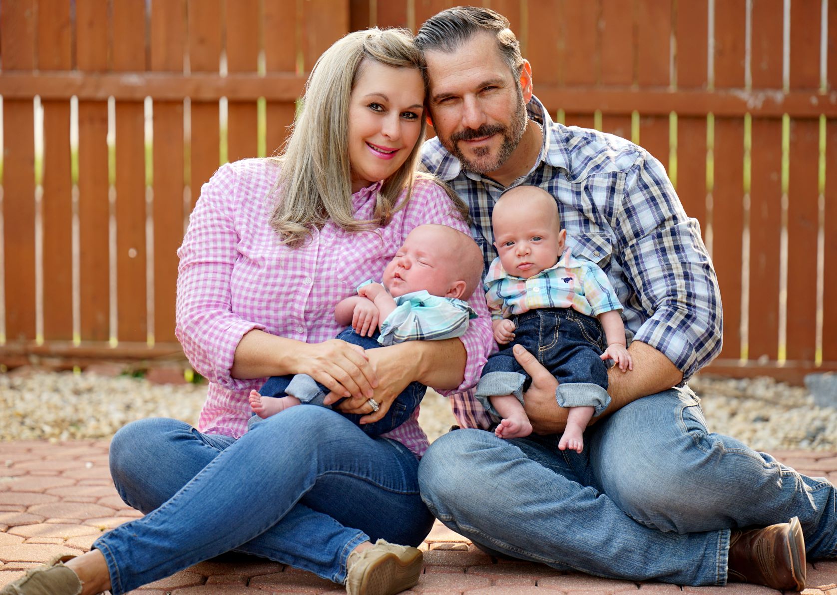 Renee Suriani, her husband and their twin boys