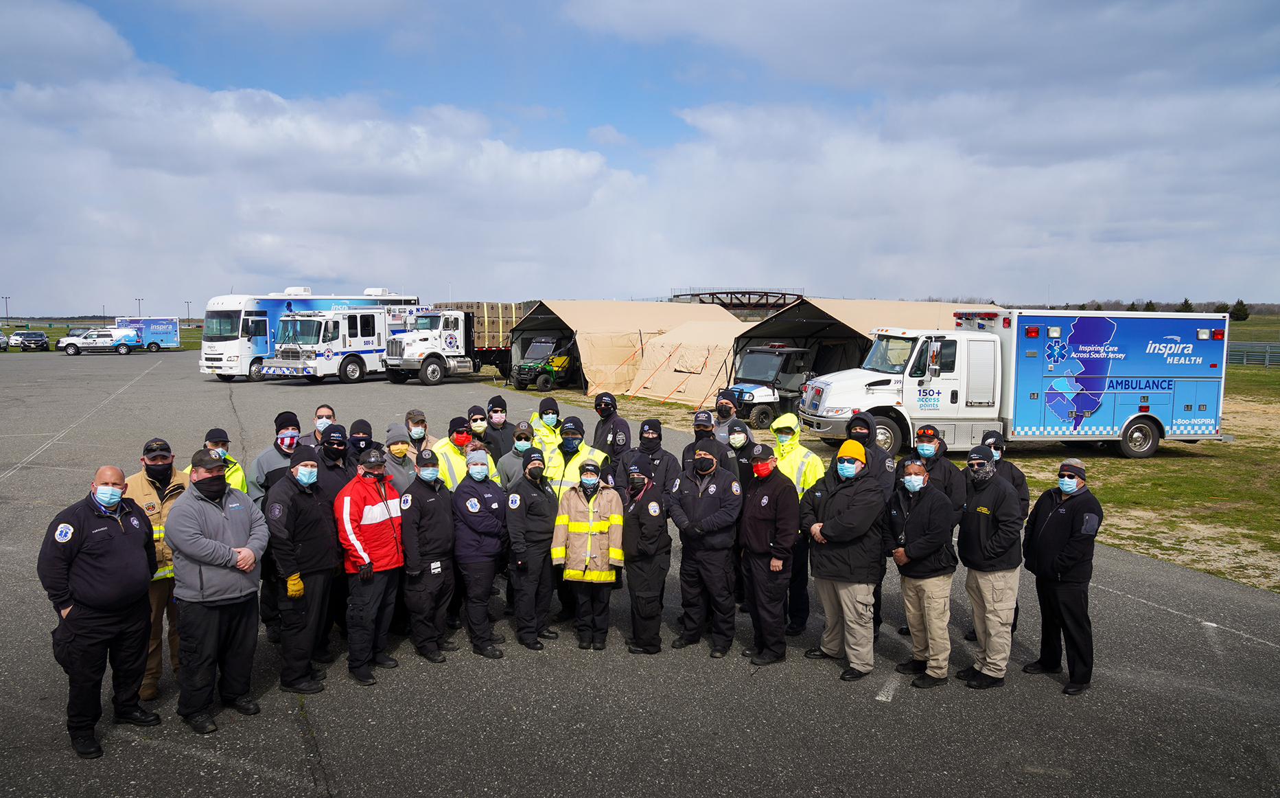 EMS in front of equipment