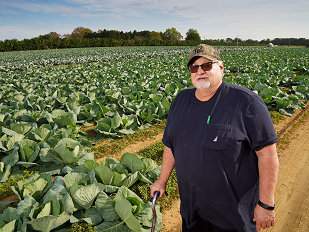 Kevin Flaim on his farm in Vineland.
