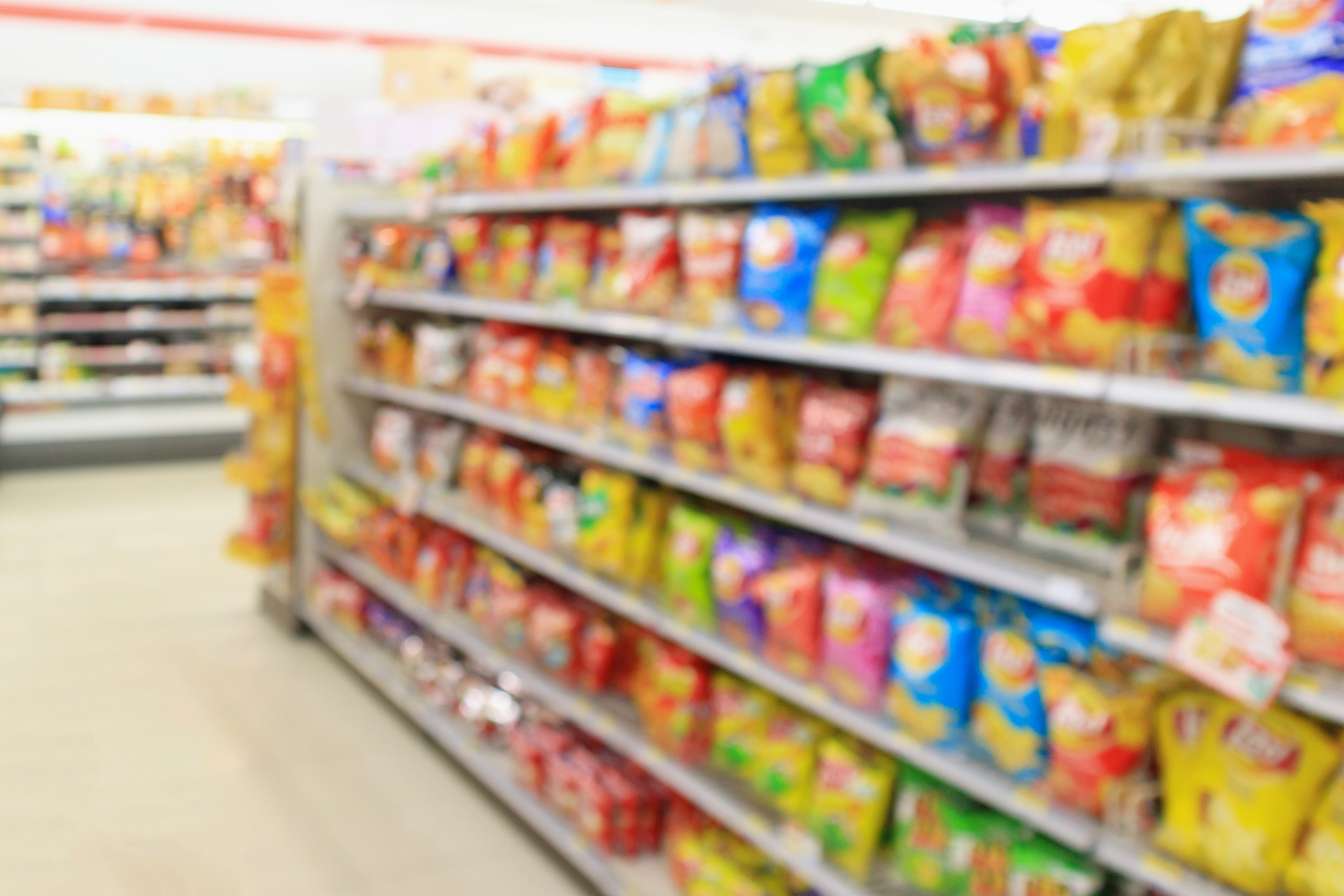 chip aisle in the grocery store