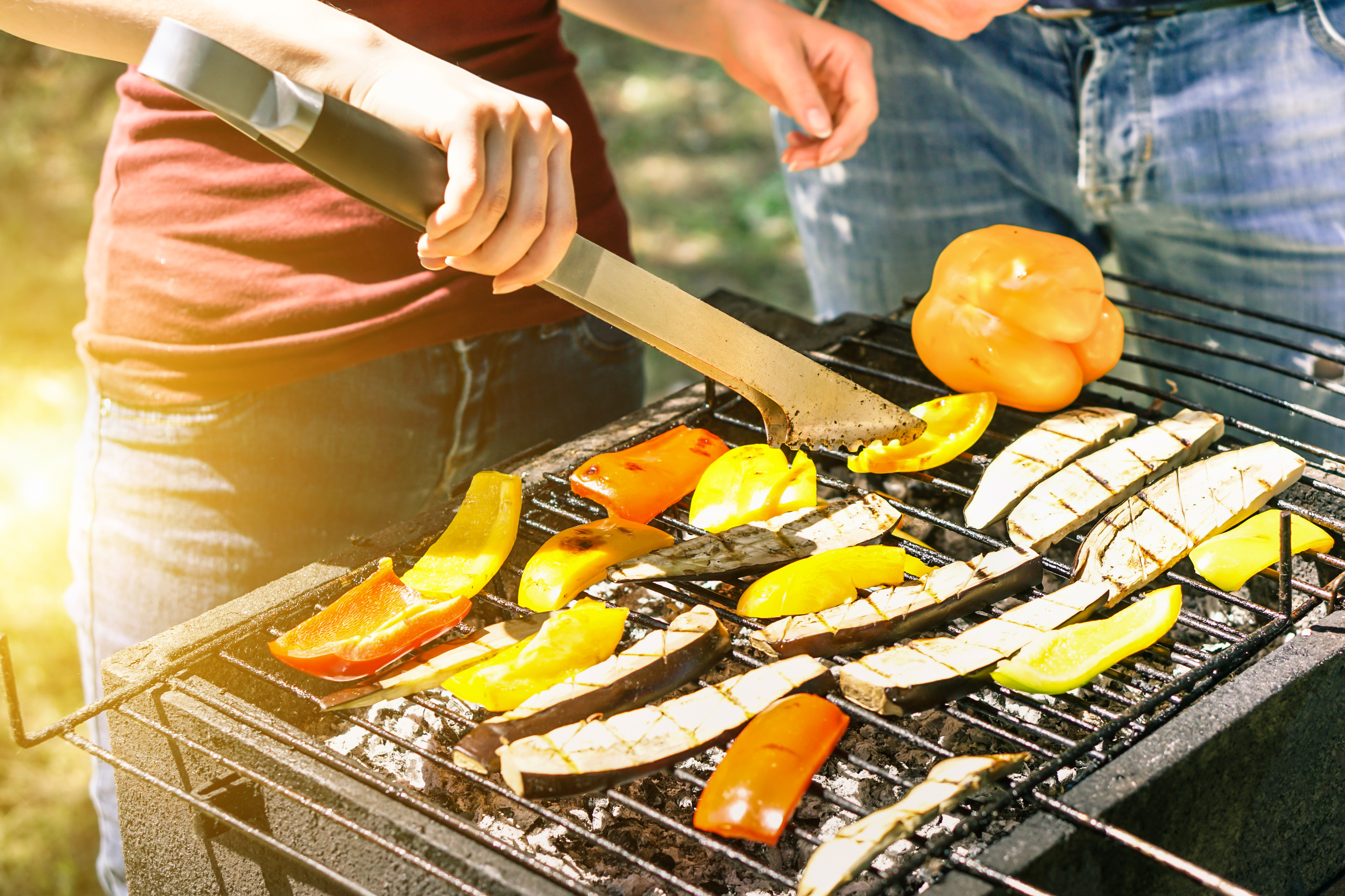 healthy food on grill