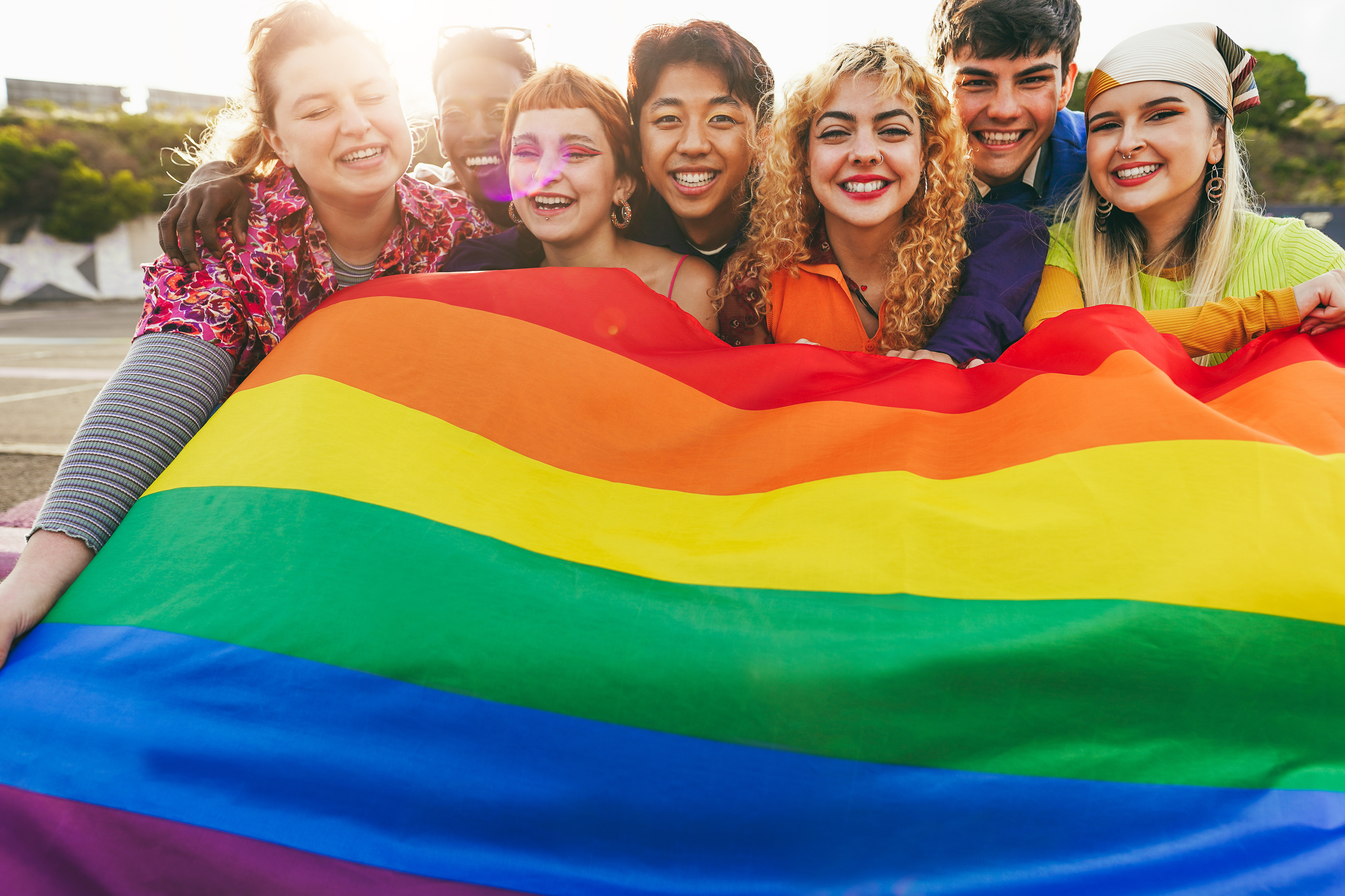  Images  Search by image or video Young diverse people having fun holding LGBT rainbow flag 