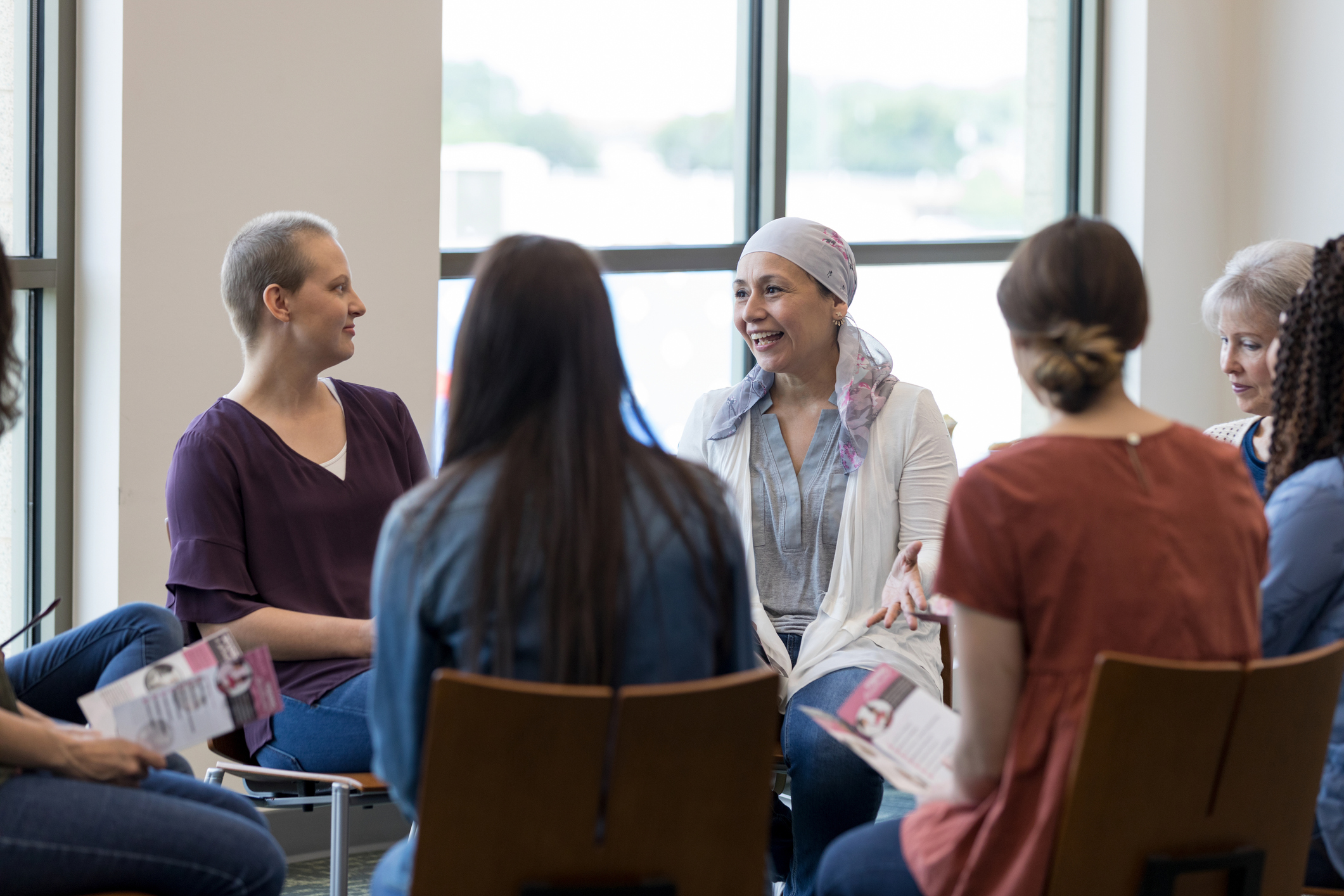 women participating in support group