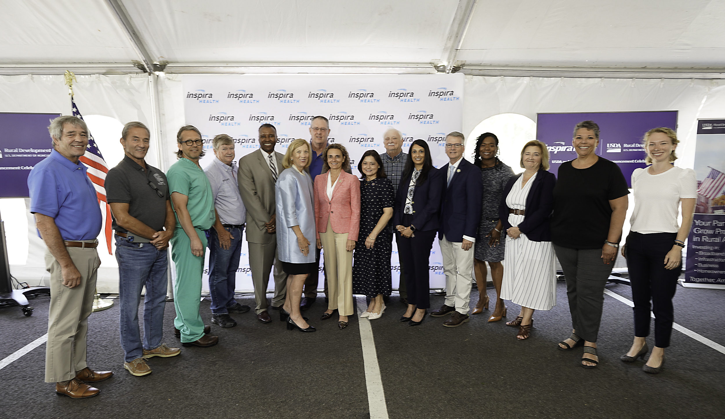 People standing together for a group picture 