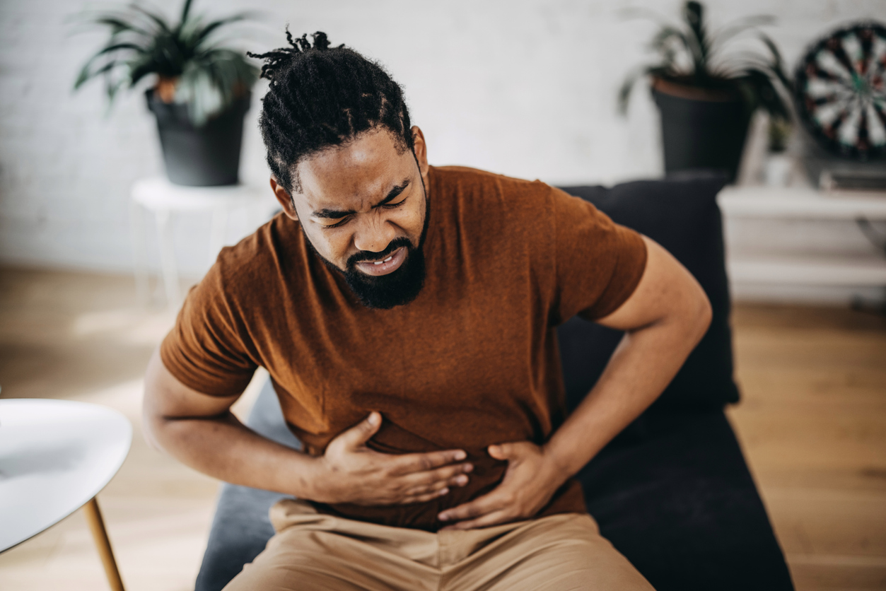 Adult Man Having Stomach Pain