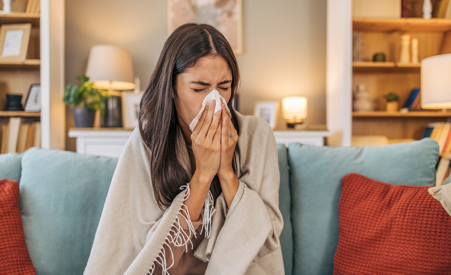 Woman Sneezing