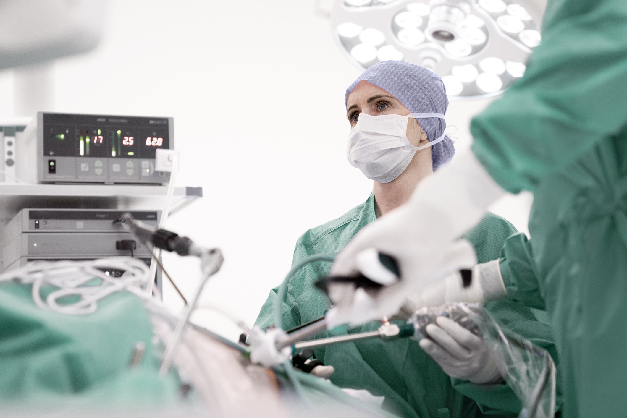 surgeon performing laparoscopic gastric bypass surgery