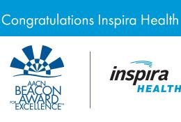 Logos of Inspira Health and Beacon Award