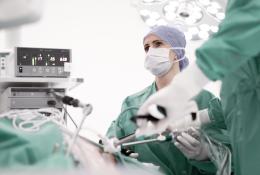 surgeon performing laparoscopic gastric bypass surgery