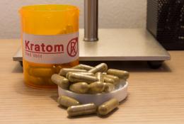 medicine bottle labelled Kratom