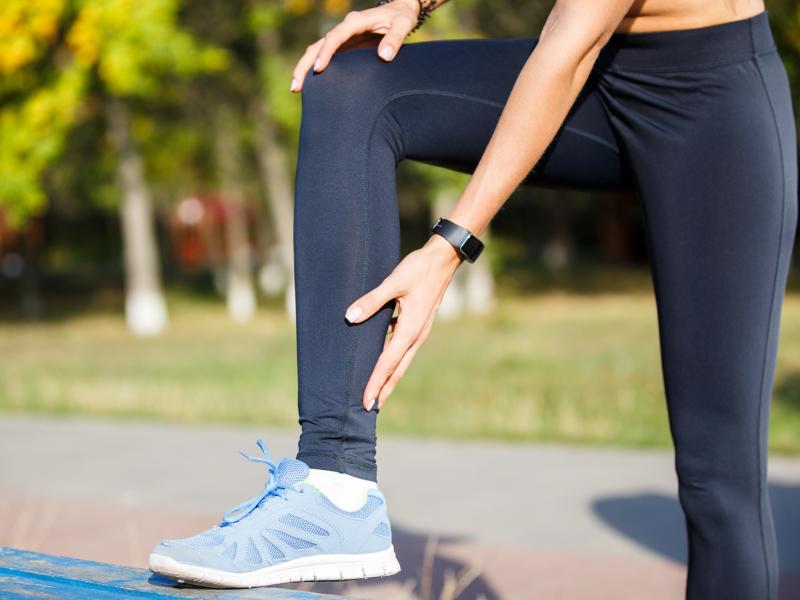 female runner with ankle injury