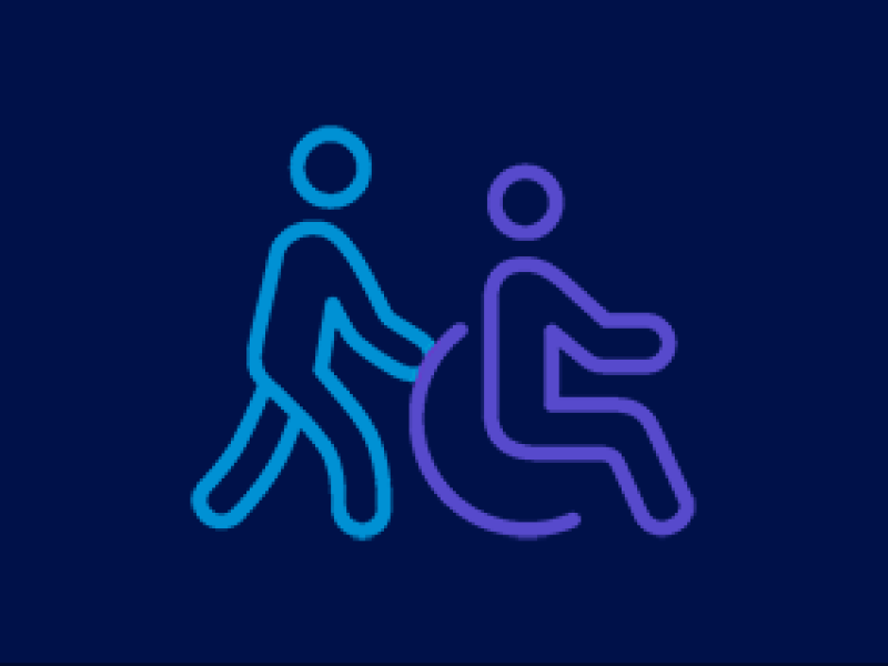 pushing wheelchair graphic