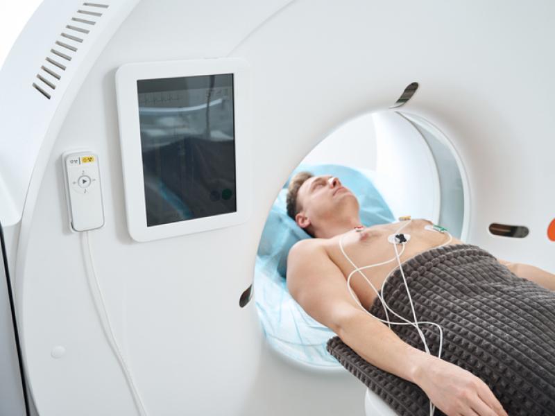 man going through Angiogram