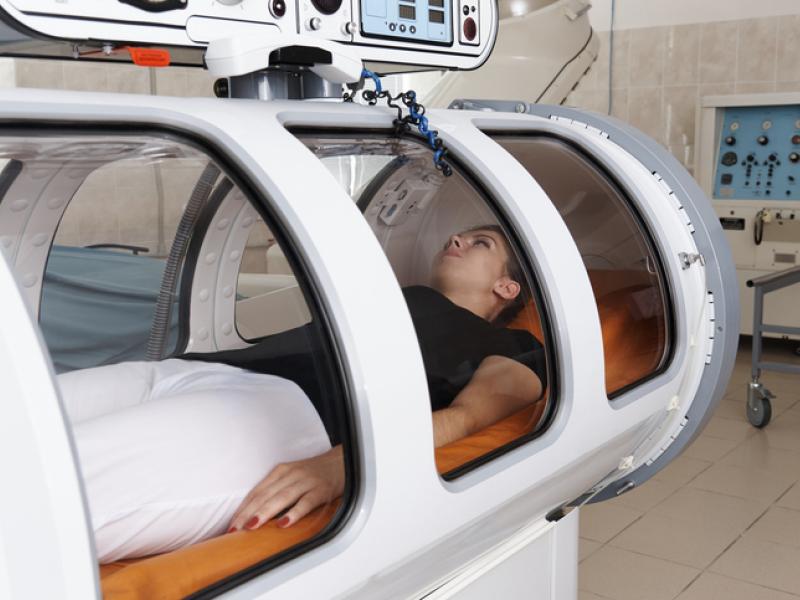 Woman in Hyperbaric Oxygen Therapy 
