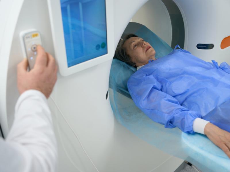 Woman going through angiogram