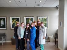 Medical Oncology Team wearing pink medical masks