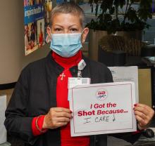 Marilyn Creamer Vaccine Message - I Got the Shot Because I Care.