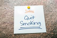 Quit Smoking Reminder For Today On Paper Pinned On Cork Board