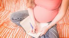 Pregnant Women Writing Down a Birth Plan