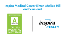Banner with Inspira Health Logo and Leapfrog Awards logo