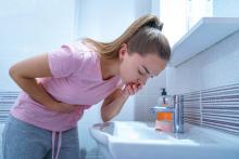 woman feeling morning sickness