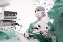 surgeon performing laparoscopic gastric bypass surgery
