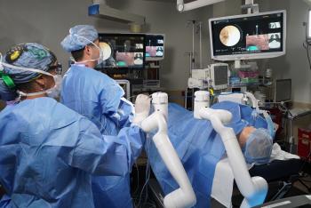 Surgeons using the latest medical technology 