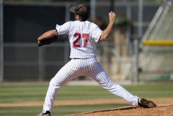 man playing baseball