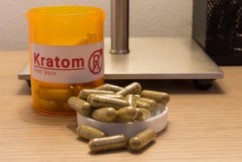 medicine bottle labelled Kratom